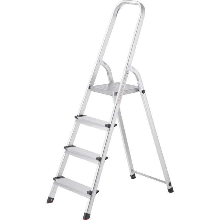 SONGMICS leiter 4 Stufen, Haushaltsleiter, Alu Leiter, rutschfeste Stehleiter, Klappleiter GLT140
