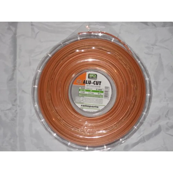 Ratioparts Nylonfaden 3,0 mm Alu-Cut 15 m Trimmerfaden 6-Kant Mähfaden, Orange