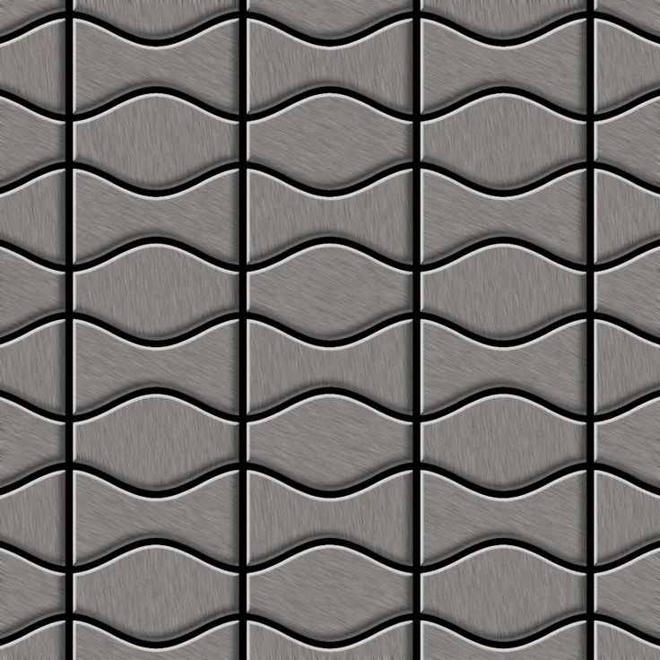 Alloy Mosaik Fliese massiv Metall Titan gebürstet in dunkelgrau 1,6mm stark Kismet & Karma-Ti-SB Designed by Karim Rashid 0,86 m2
