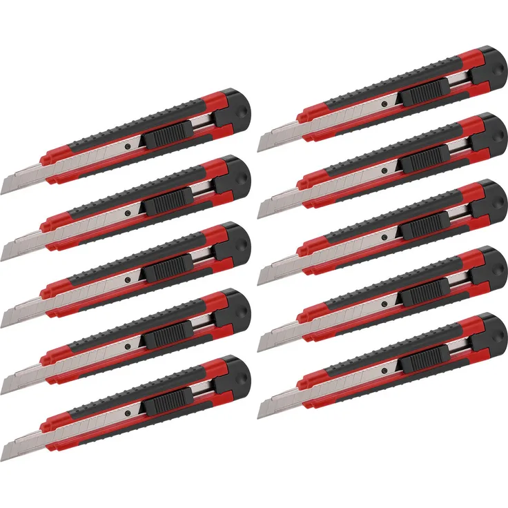 Kreator 10er Set Cuttermesser Softgriff 9mm Klinge