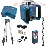 Bosch Professional Rotationslaser GRL 400 H Set 06159940JY (im Koffer, Stativ, Messlatte, Empfänger, Zubehör)