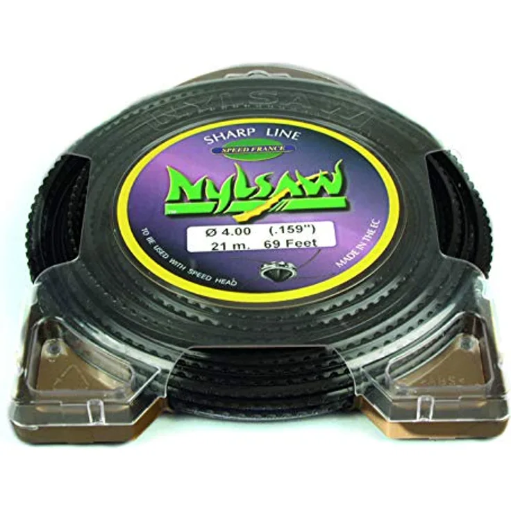 Ratioparts Nylonfaden 3,5 mm Nylsaw 27 Meter Mähfaden 4-Kant gezahnt, Schwarz