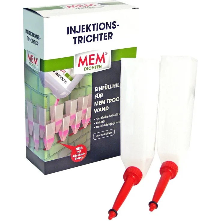 MEM Injektionstrichter weiß (6 Stück)