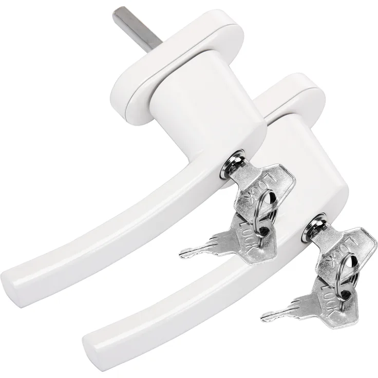 Deuba Fenstergriff abschließbar Sicherheitsfenstergriff weiß silber Kindersicherung 2x weiß