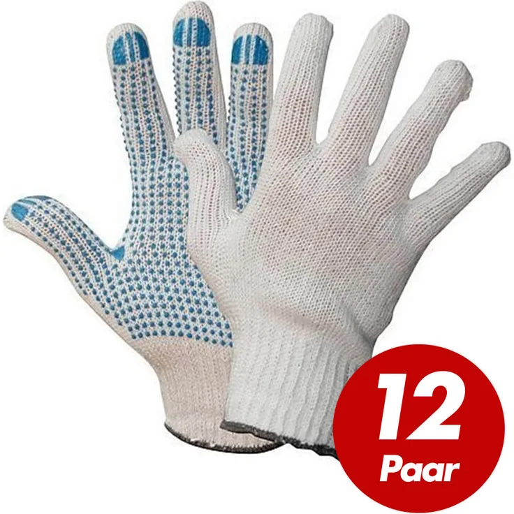 Polyester Strickhandschuhe KORL mit PVC Noppen Arbeitshandschuhe Handschuhe Noppenhandschuhe VPE 12 Paar