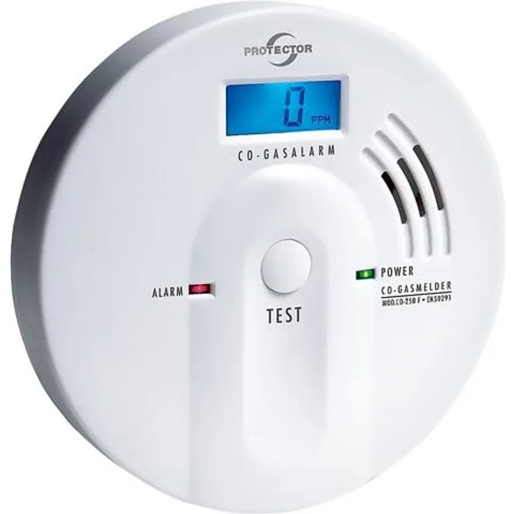 Protector CO-Gasmelder CO-250F mit LC-Display und Figaro-Sensor / Gasmelder / Warnmelder / Kohlenmonoxidmelder
