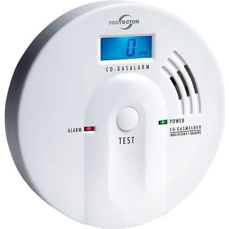 Protector CO-Gasmelder CO-250F mit LC-Display und Figaro-Sensor / Gasmelder / Warnmelder / Kohlenmonoxidmelder – Bild 1