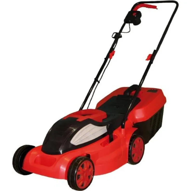 IKRA Elektro Rasenmäher IERM 1434 U Fangbox 35l Schnittbreite 34cm Schnitthöhe 5-fach höhenverstellbar 25?65mm