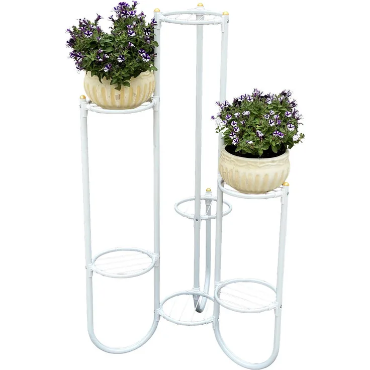 DANDIBO Blumentreppe Metall Weiß 93922 Pflanzenentreppe 101 cm Blumenregal Pflanzenständer Blumenständer - Dandibo