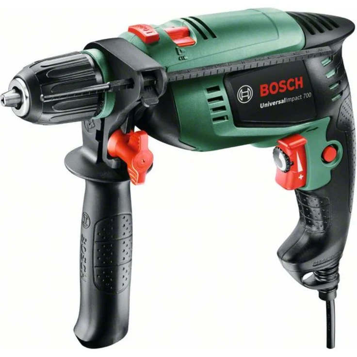 Bosch Schlagbohrmaschine UniversalImpact 700 (Zusatzhandgriff, Tiefenanschlag, Koffer, 700 Watt) – Bild 1