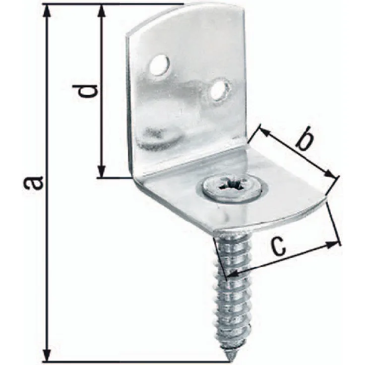 Flechtzaunhalter 83x32x30x38mm galv.gelb verz.L-Form GAH