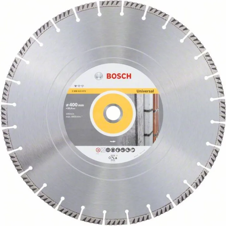 Bosch Professional Diamanttrennscheibe Standard für Universal (Beton und Mauerwerk, 400 x 25,40 mm, Zubehör Benzinsäge)