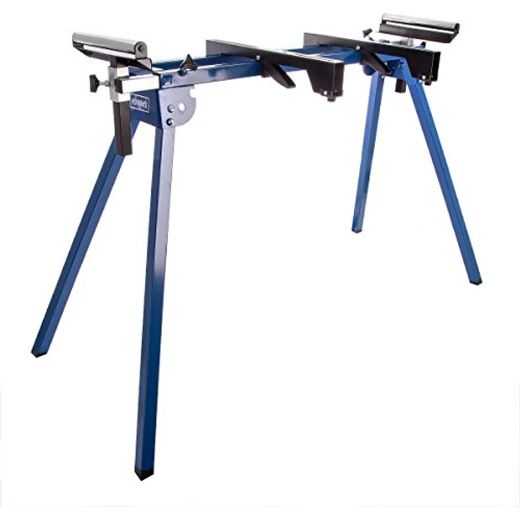Scheppach 5907107900 Untergestell UMF1550, arbeiten in ergonomischer Höhe, kompakte Leichtbauweise für einfachen Transport, stabile Seitenverlängerung, bis 150 kg, silber-blue – Bild 1