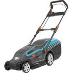 GARDENA PowerMax 1600/37 Elektrorasenmäher: Rasenmäher bis 500 m², 37 cm Schnittbreite, 45 l Fassungsvolumen, Schnitthöhe 20-60 mm, klappbares Gestänge, ergonomischer Handgriff (5037-20)