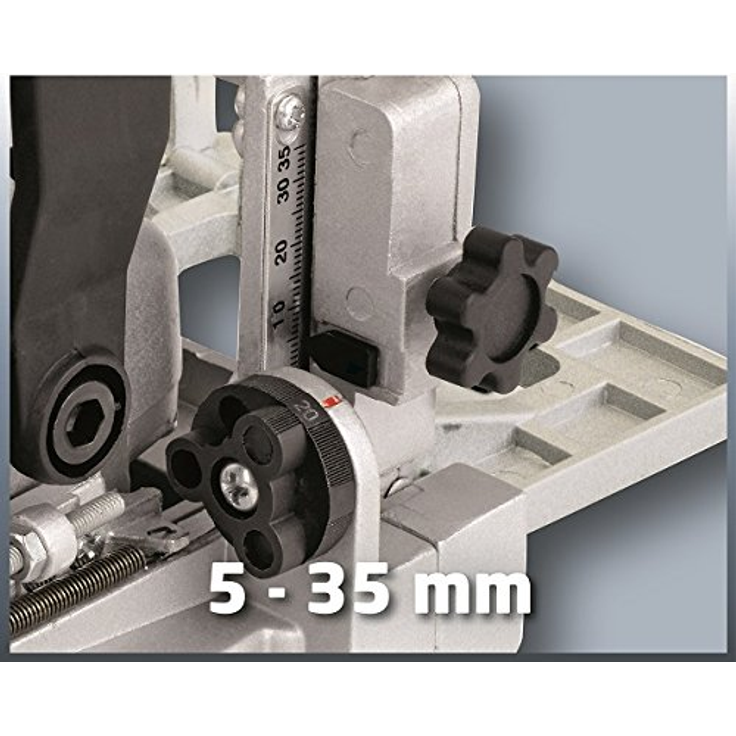 Einhell Flachdübelfräse TC-BJ 900 (860 W, 14 mm, Winkel- und Höheneinstellung, Staubfangsack, Koffer) – Bild 6