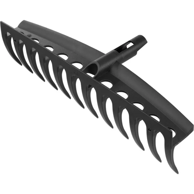 Fiskars Rechen-Kopf, 12 Zinken, Verbindbar mit Fiskars Solid Stiel, Breite: 41 cm, Kunststoff-Zinken, Schwarz, Solid, 1014917