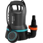 Gardena 9000 09030-61 Klarwasserpumpe 300 Watt 9.000 l/h Entwässerung max. Förderhöhe 6 m max. Förderdruck 0,6 bar max. Tauchtiefe 7 m max. Wassertemperatur 35 °C IP Schutzart IPX8 Kabellänge 10 m