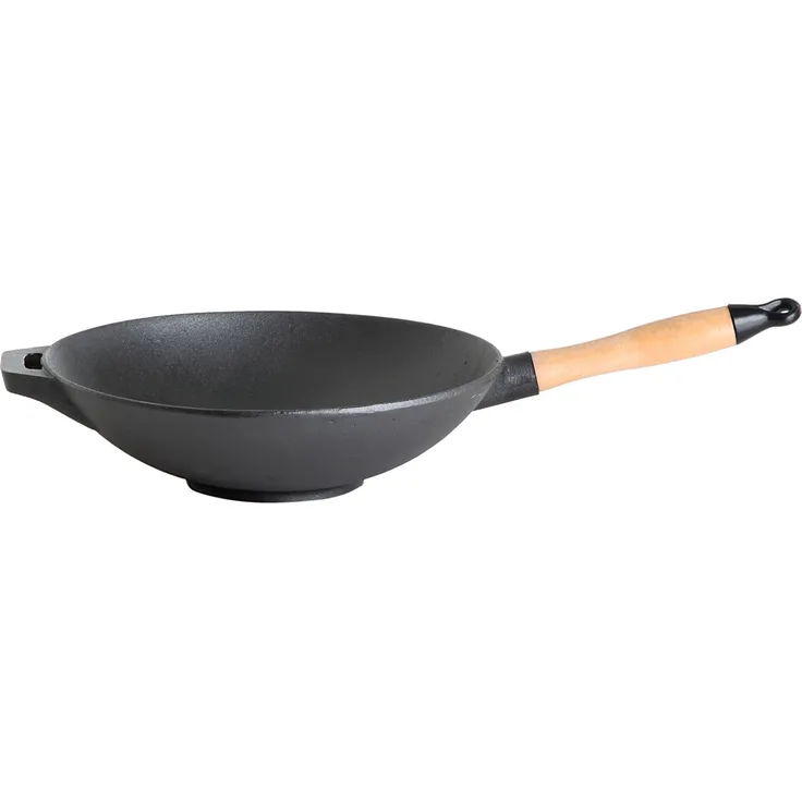 Gusseisenkuss Wok aus Gusseisen, Schwarz, Ø 30 cm