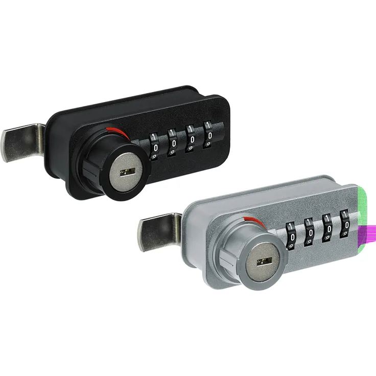 Zahlenschloss mit Riegel, rechts, Chrom Optik