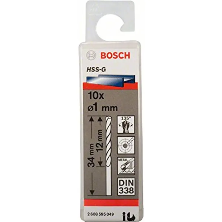 Bosch Professional Metallbohrer HSS-G geschliffen (10 Stück, Ø 1 mm) - Preisvergleich