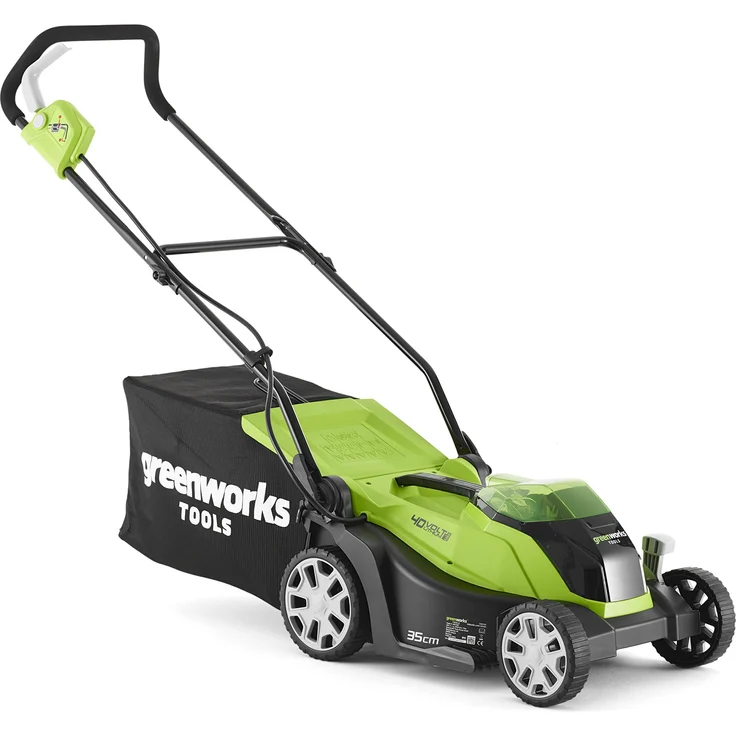 Greenworks Tools 40V G40LM35 Akku-Rasenmäher, 35cm Schnittbreite, 40l Fangkorbvolumen, 5-stufige Schnitthöheneinstellung - ohne Akku und Ladegerät (2501907) – Bild 2