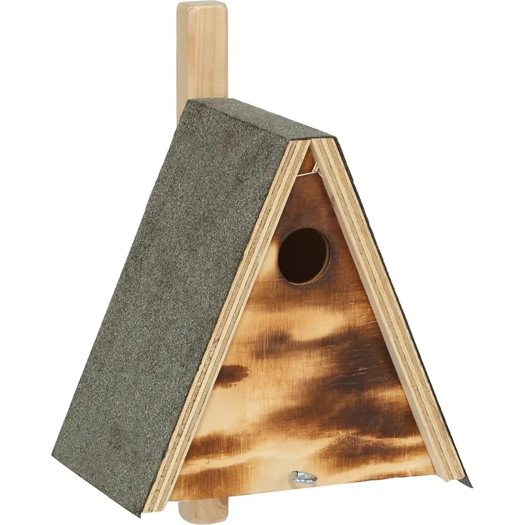 Dehner Natura Wildvogel-Nistkasten, 32 mm Flugloch, ca. 20 x 20 x 17 cm, Fichtenholz, braun