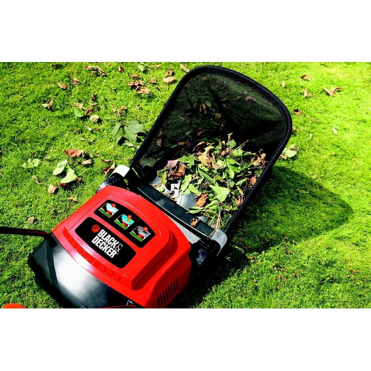 Black+Decker Elektro-Rasenlüfter (600W, zur ganzjährigen Rasenpflege, 30 cm Arbeitsbreite, 3 Arbeitshöhen) GD300-QS – Bild 2