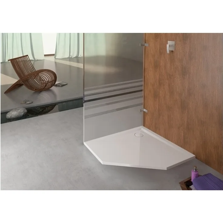 Hoesch Fünfeck-Duschwanne MUNA ultraflach 900 x 900 x 30 mm weiß