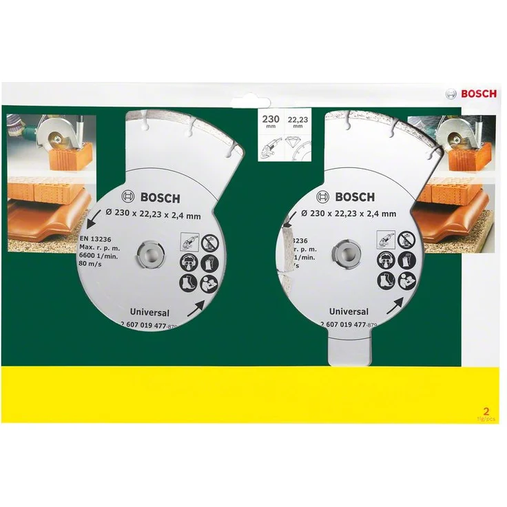 Bosch 2 Diamanttrennscheiben für Baumaterial, 230 mm, 2607019479
