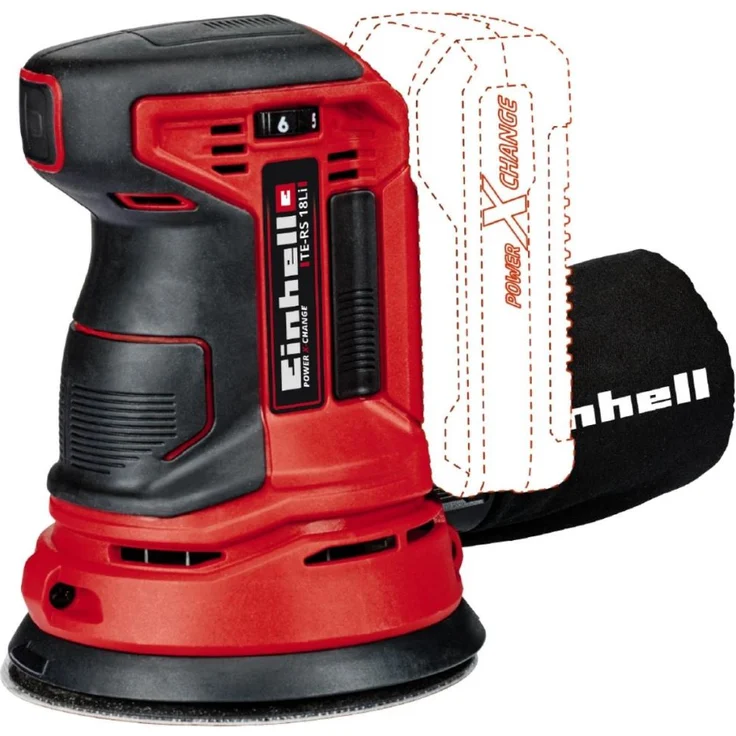 Einhell Akku Exzenterschleifer TE-RS 18 Li Solo Power X-Change PXC (Lithium Ionen, 18 V, Schleifteller-D 125 mm, Softgrip, inkl. 1 x Schleifpapier, ohne Akku und Ladegerät) – Bild 1