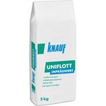Knauf Uniflott imprägniert Gipsspachtel-Masse zum Verspachteln von imprägnierten Gipsplatten mit HRK bzw. HRAK ohne Fugen-Deckstreifen, 5 kg – Spezial-Gips, wasser-abweisende Spachtel-Masse