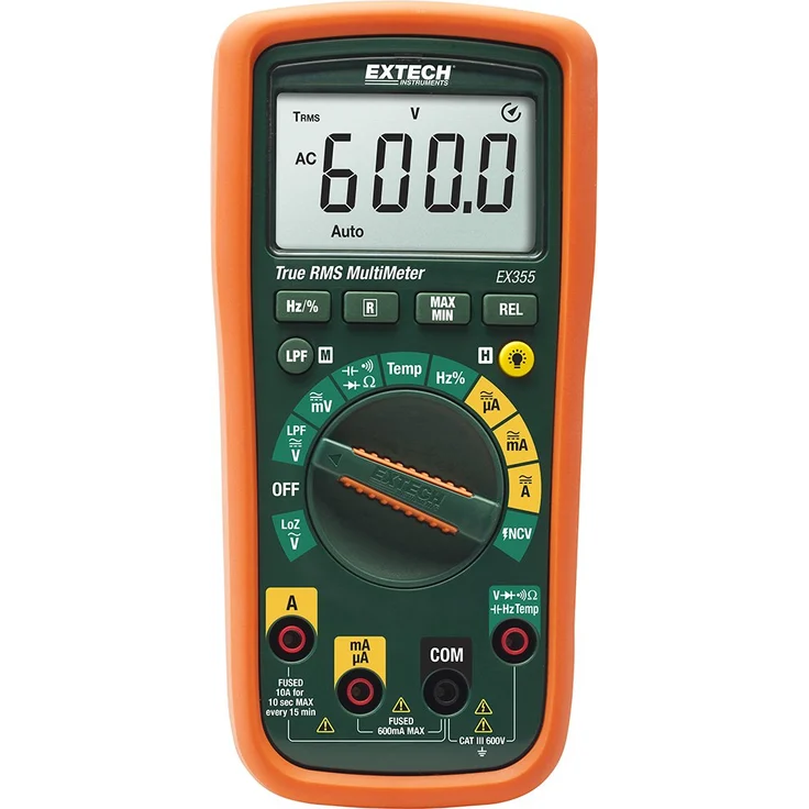 Extech EX355 Professionelles Multimeter mit TRMS und NCV-Detektor und Thermometer – Bild 1