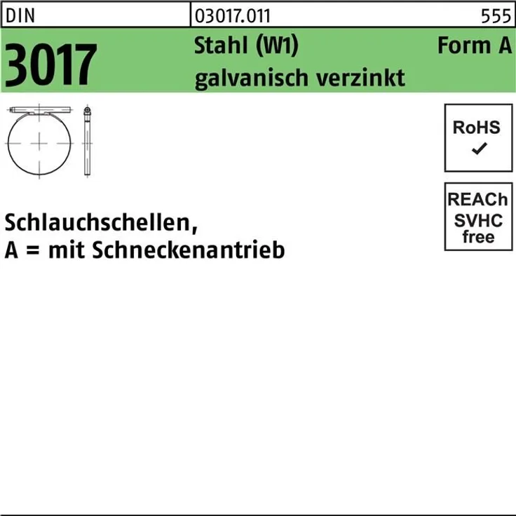 Schlauchschelle DIN 3017 W1 16- 27- 9 C7 Stahl (W1) galvanisch verzinkt Bewässerungszubehör