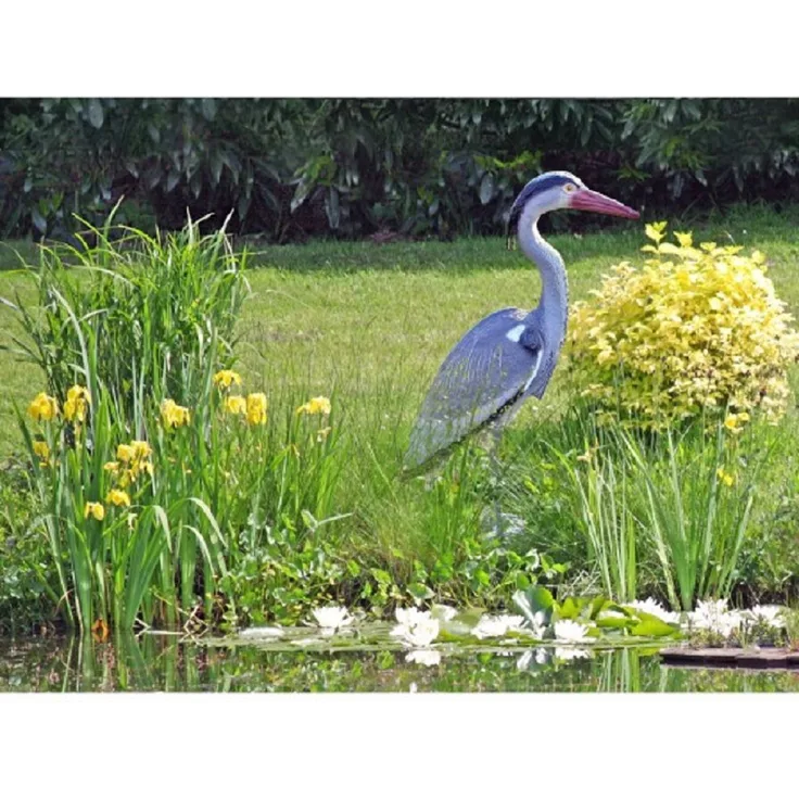 Fischreiher, 71 cm hoch, Kunststoff, Gartenfigur