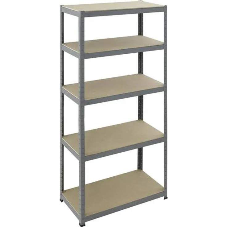 Pro-bau-tec 10074 Schwerlastregal 265kg (B x H) 900mm x 1800mm pulverbeschichtet Grau Holzboden