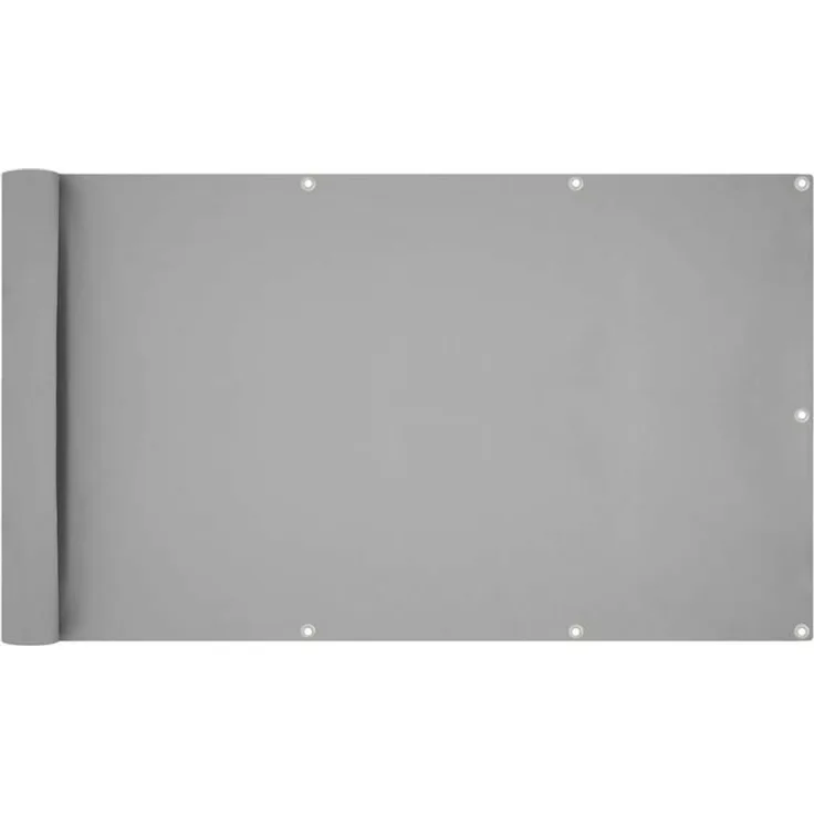 Balkonsichtschutz Balkonbespannung Sichtschutz Balkonverkleidung blickdicht 6 m Hellgrau 90x600cm
