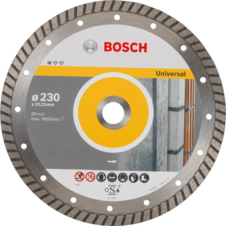 BOSCH Diamanttrennscheibe Standard für Universal Turbo, 230x22,23x2,5x10 mm, 10-er Pack, 2608603252