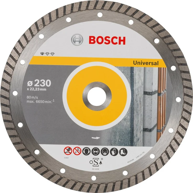 BOSCH Diamanttrennscheibe Standard für Universal Turbo, 230x22,23x2,5x10 mm, 10-er Pack, 2608603252