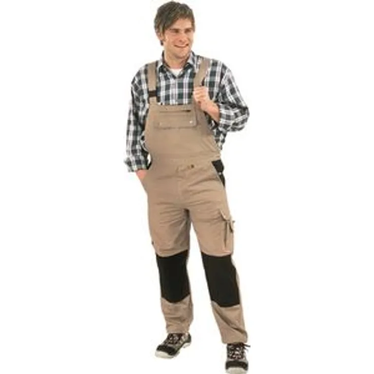 PLANAM Latzhose Canvas 320 Gr.50 khaki/schwarz 65 % PES/35 % BW