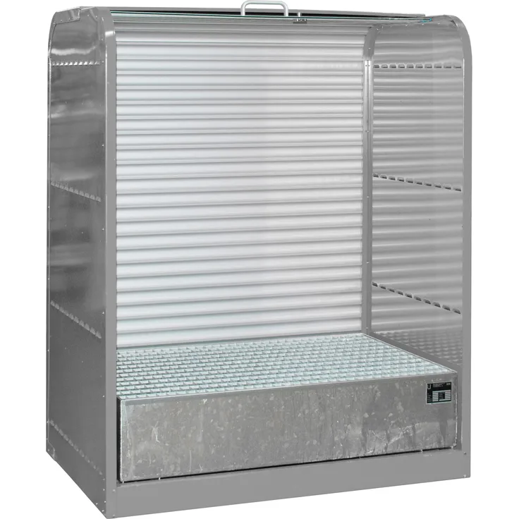 Bauer Gefahrstoff-Rollladenschrank RSG-1, max. 2x 200-l-Fässer, Mausgrau