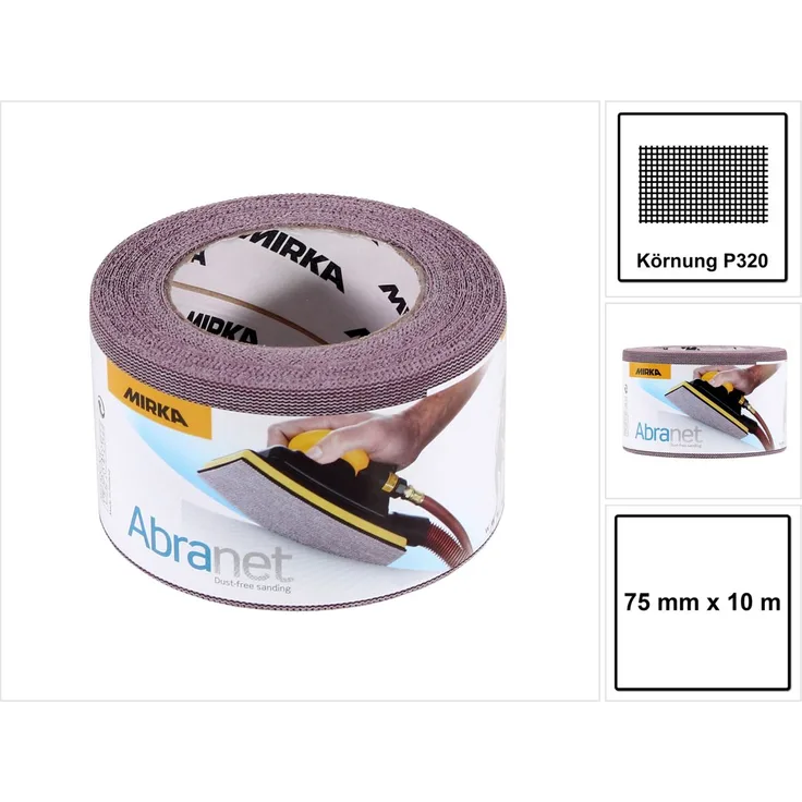 Mirka 2975487 545BI001323R Abranet 75 mm x 10 m P320