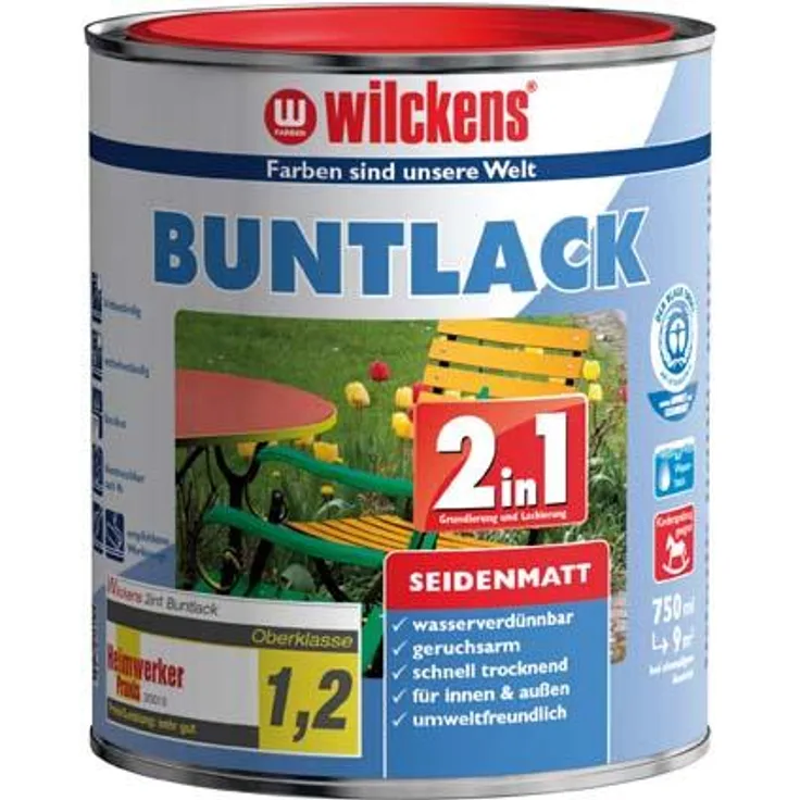 Wilckens - Buntlack 2in1, 750 ml s-matt, Anthrazit RAL7016 (Lieferumfang: 1 Stück) - grau