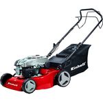 Einhell Benzin-Rasenmäher GC-PM 46-3 S (46 cm Schnittbreite, 7-fach zentral Schnitthöhenverstellung 30-70 mm, 55 L Fangsackvolumen)