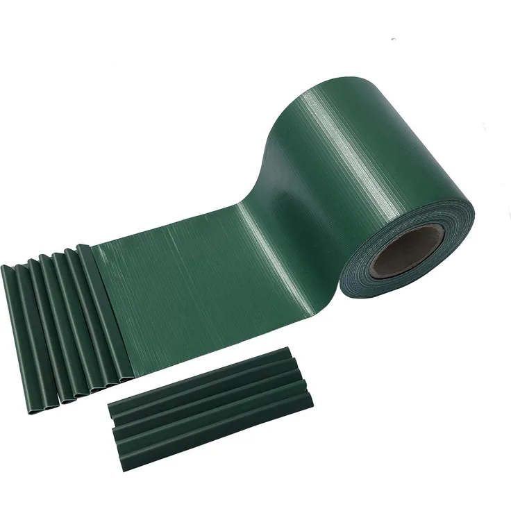 Intergo PVC Sichtschutzstreifen 35m Rolle Grün, UV-beständig & reflexionsarm inkl. Befestigungsclips Gartensichtschutz