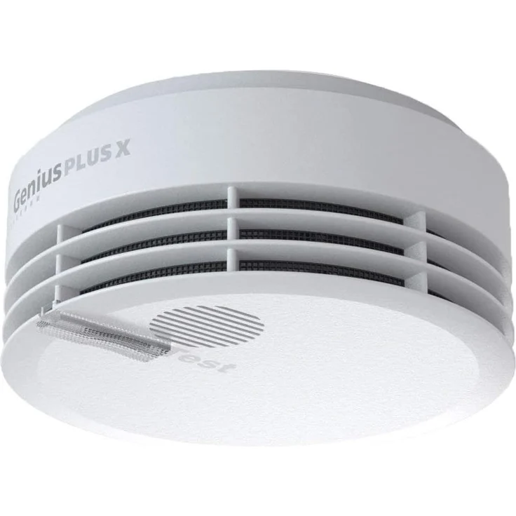 Hekatron Rauchmelder Genius PLUS X Optional funk-vernetzbarer Brandmelder - Rauchwarnmelder mit integrierter Batterie, LED mehrfarbig & App-Unterstützt - Weiß, 1 Stück – Bild 1