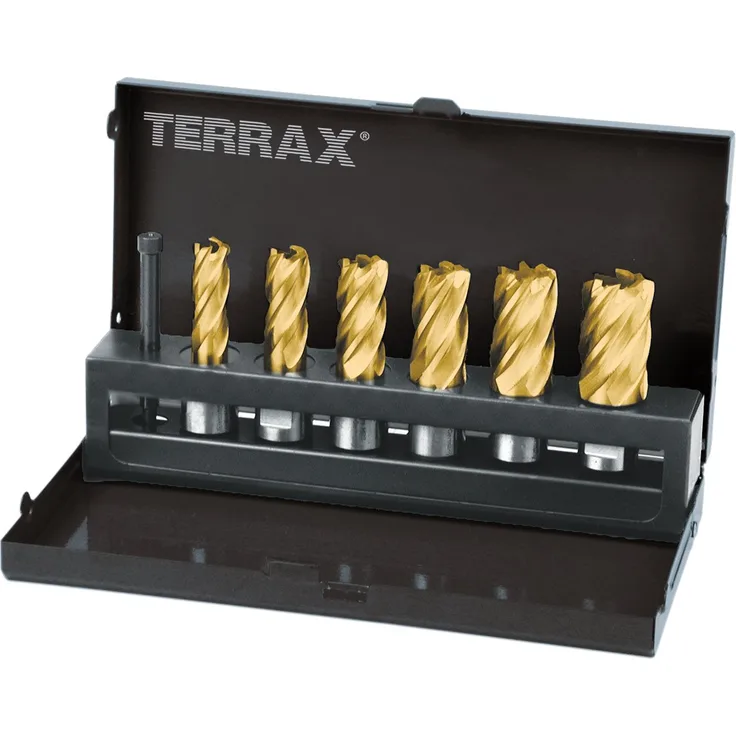 Terrax A108820T 7-teiliges Set Bohrkrone Tin Ø 12?22 mm