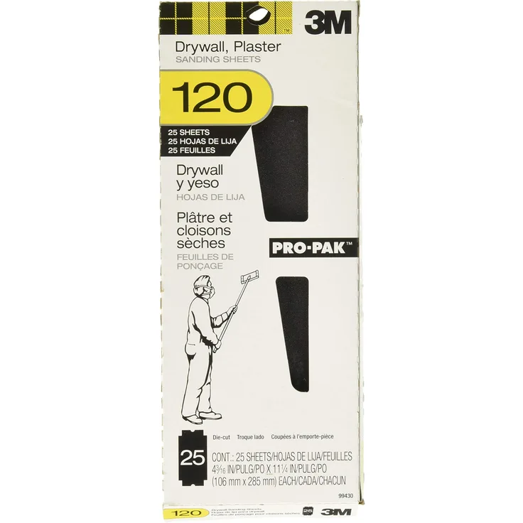 3 M 99430 Trockenbau Schleifen Tabelle, Körnung 120 C, 4 1-5 von 11 1-4-Zoll, 25 Stück pro Packung