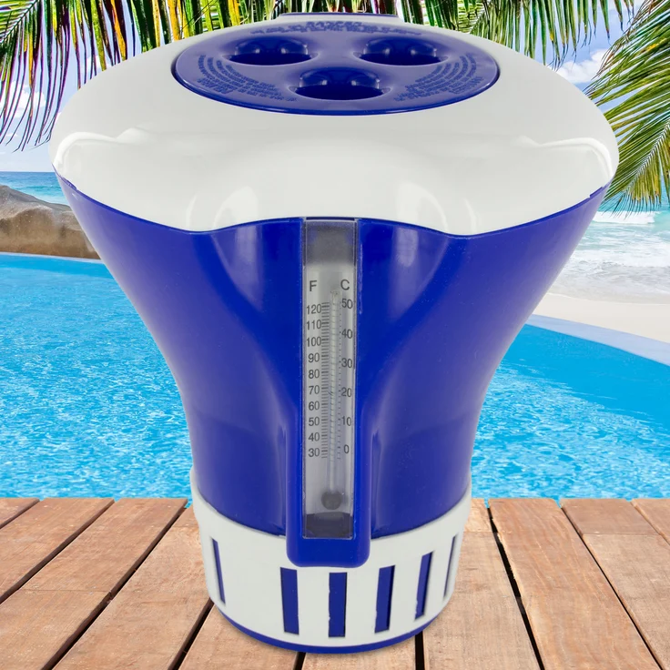 Steinbach Dosierschwimmer Chlordosierschwimmer mit Thermometer, Mehrfarbig – Bild 2