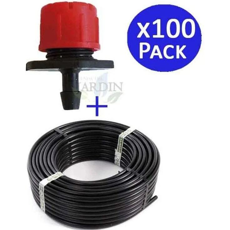 Tropfrohr 16mm 100 Meter + 100 einstellbare Tropfer 0 bis 70 l - h – Bild 1