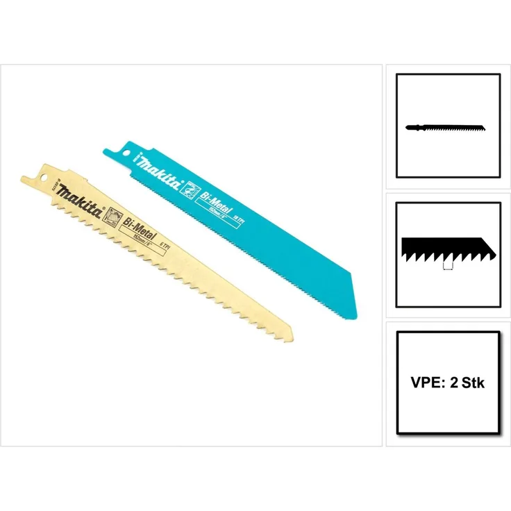 Makita 2er Pack Sägeblätter für Reciprosäge Säbelsäge JR 3050 3060 3070 BJR DJR 181 182 183 185 - Preisvergleich